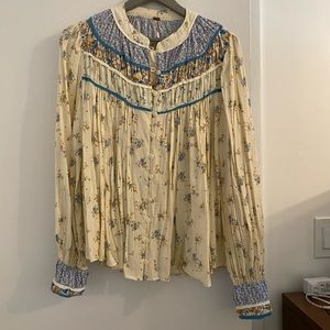 Free People quilted blouse